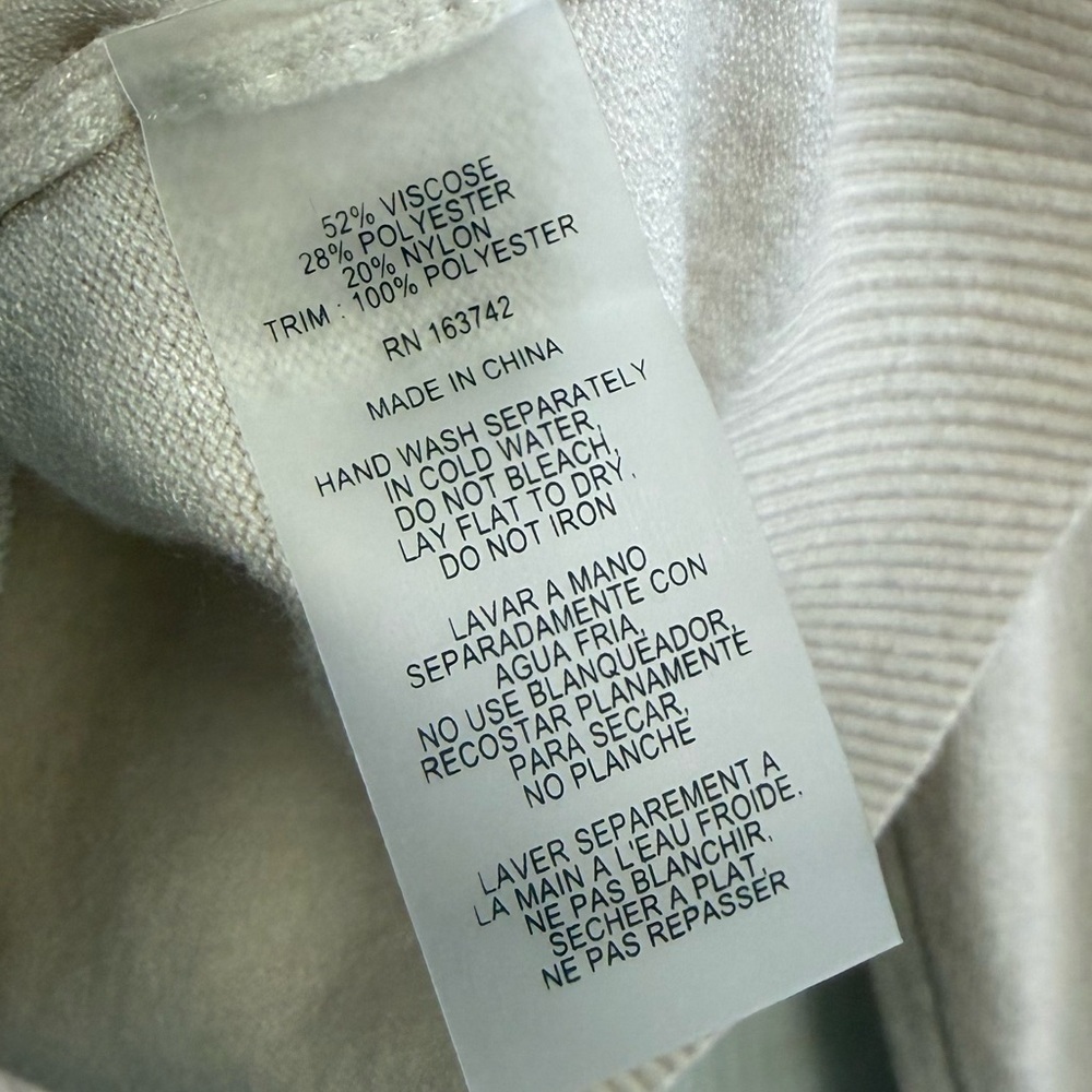 Sioni Embellished Sweater Cream Pale Pink Jeweled Collar Preppy XL Old Money - Picture 6 of 6